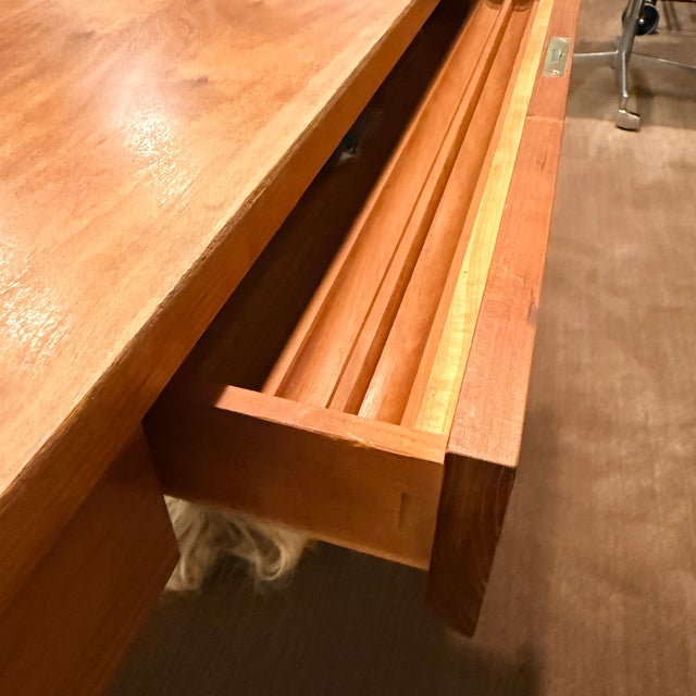 Large Thos. Moser Bow Front Desk For Sale - Image 11 of 15
