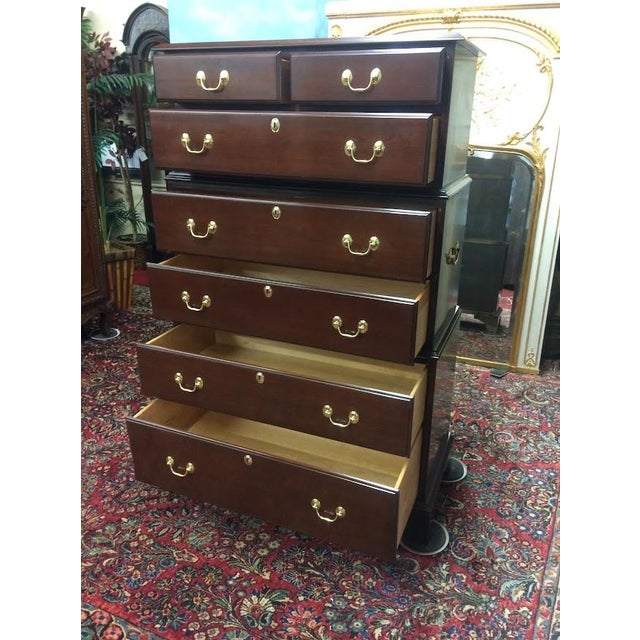 Vintage Chest on Chest, Mahogany Tall Chest of Drawers, Lexington Furniture For Sale - Image 14 of 14