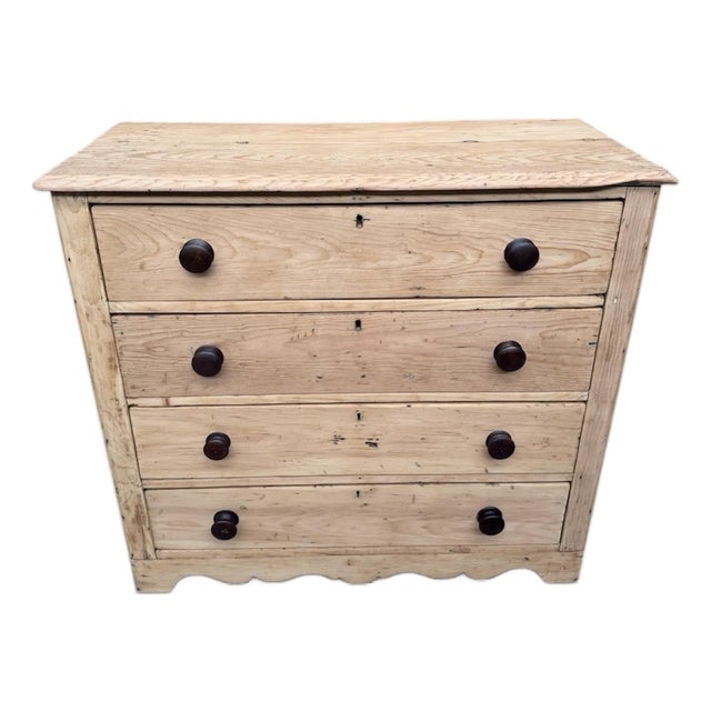 Antique Scrubbed Pine Chest of Drawers For Sale
