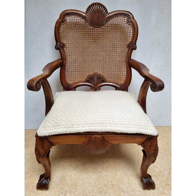 Unique model chippendale style carved bergere fauteuil from around the 1850s, victorian era. beautiful shaped cabriole...