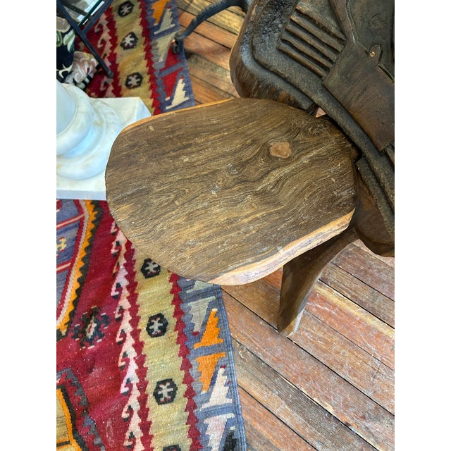 Wood Hand Carved Wood African Birthing Chair For Sale - Image 7 of 9