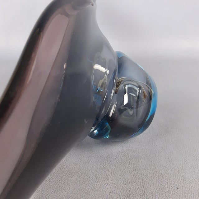 Purple and Blue Sommerso Murano Glass Centerpiece by Flavio Poli for Seguso, 1970s For Sale - Image 11 of 16