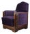 Art Deco Jatoba Wood and Purple Velvet Lounge Chair, 1930 For Sale