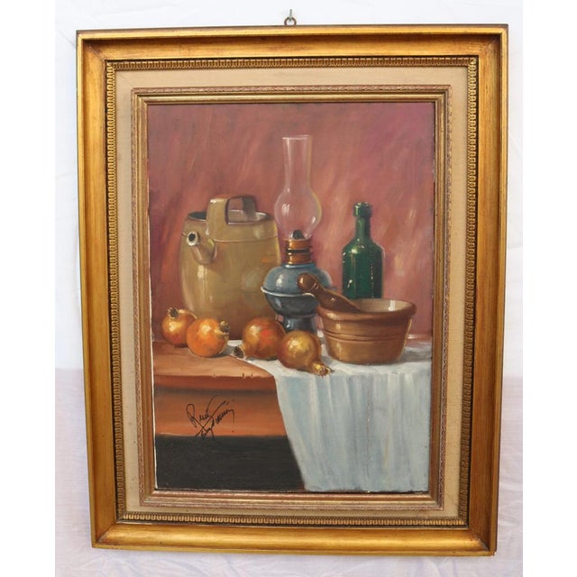 Dead Nature, 1970s, Oil on Canvas and Wood, Framed For Sale - Image 10 of 14