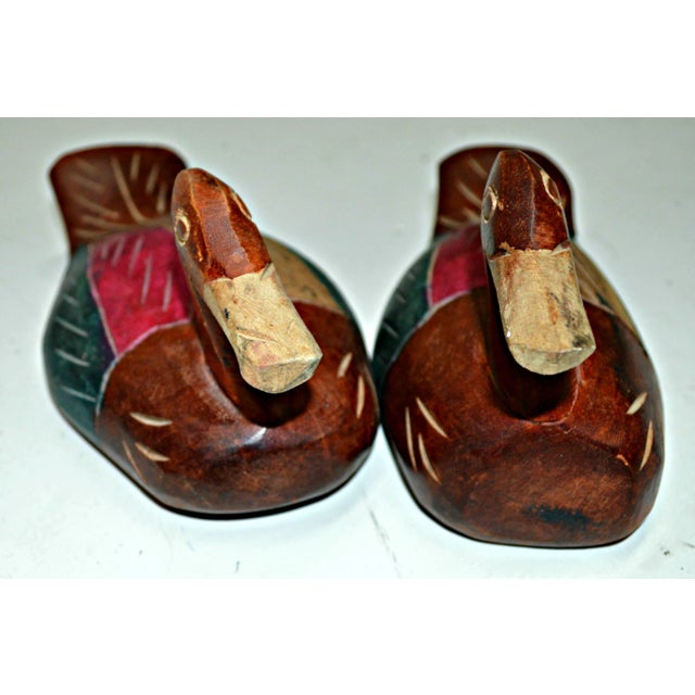 Carved Wooden Decoys - A Pair For Sale - Image 4 of 10