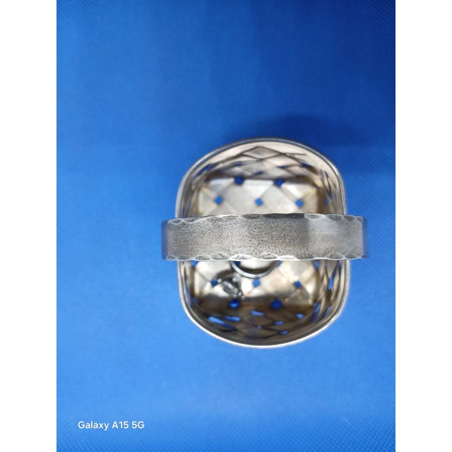 Metal Cartier Sterling Silver Mini Hand Woven Basket For Sale - Image 7 of 10
