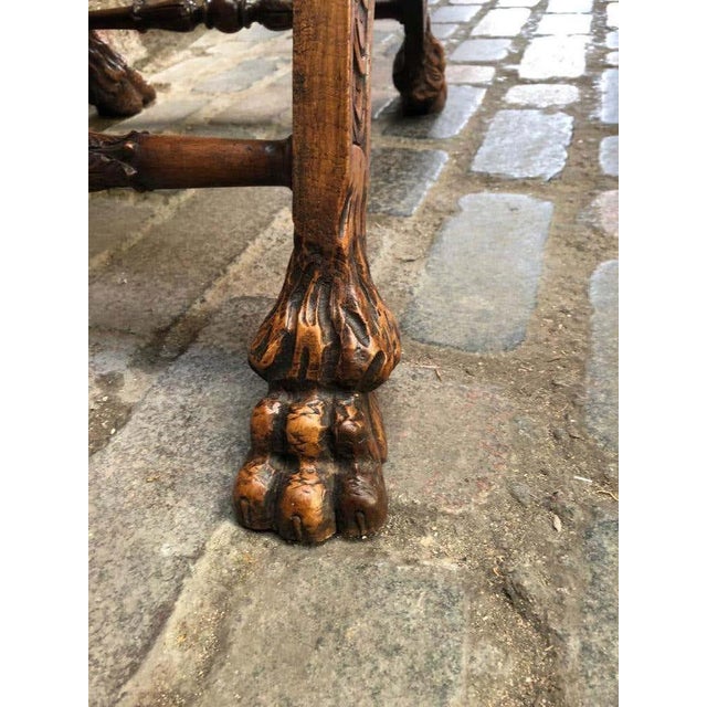 18th century italian carved walnut stool featuring the finest craftsmanship, materials, and design elements of its given...