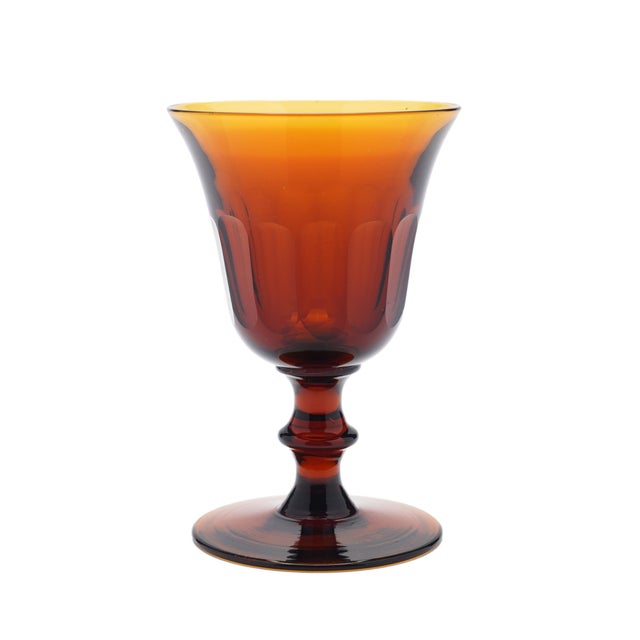 8 Piece Amber Glass Decanter and Stemware Set by Phineas Dummer, Circa 1830 For Sale - Image 10 of 16