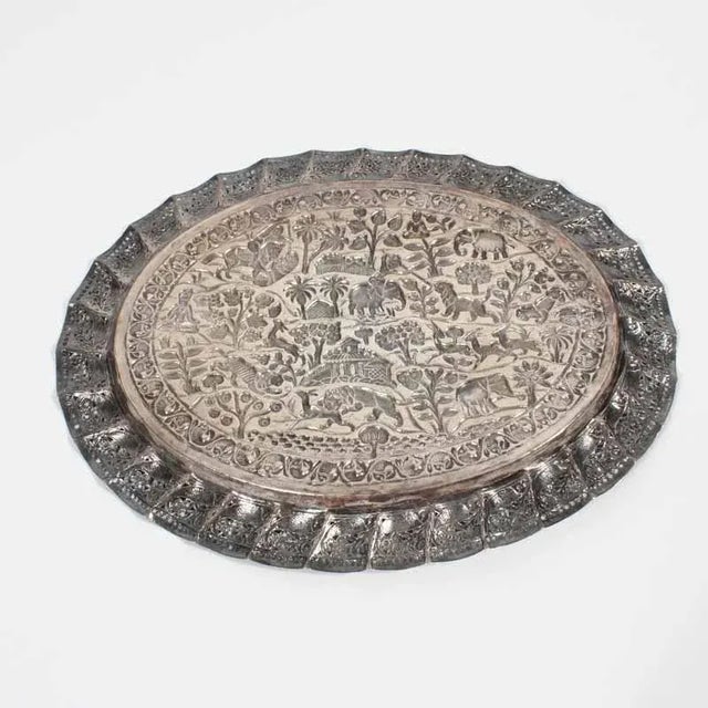 Late 19th Century Anglo Indian Silver Serving Tray For Sale In West Palm - Image 6 of 7