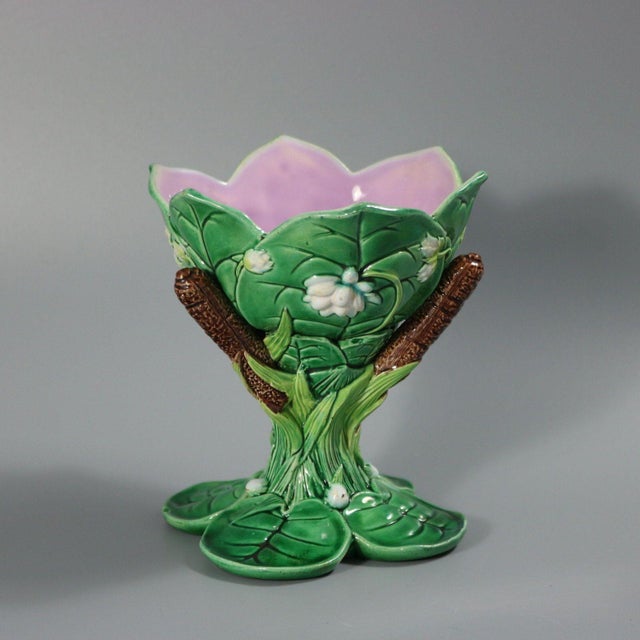 Victorian George Jones Majolica Lily Sweetmeat Dish For Sale - Image 3 of 13
