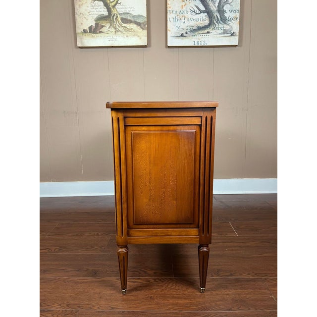 Antique French Commode Chest of Drawers Louis XVI Walnut Brass C1940 For Sale - Image 13 of 18