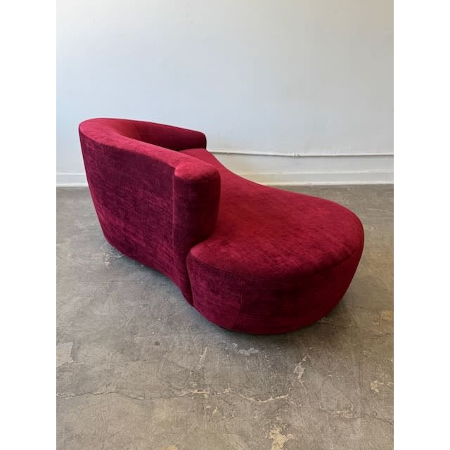 Vladimir Kagan 1980s Burgundy Kagan Style Sofa For Sale - Image 4 of 13