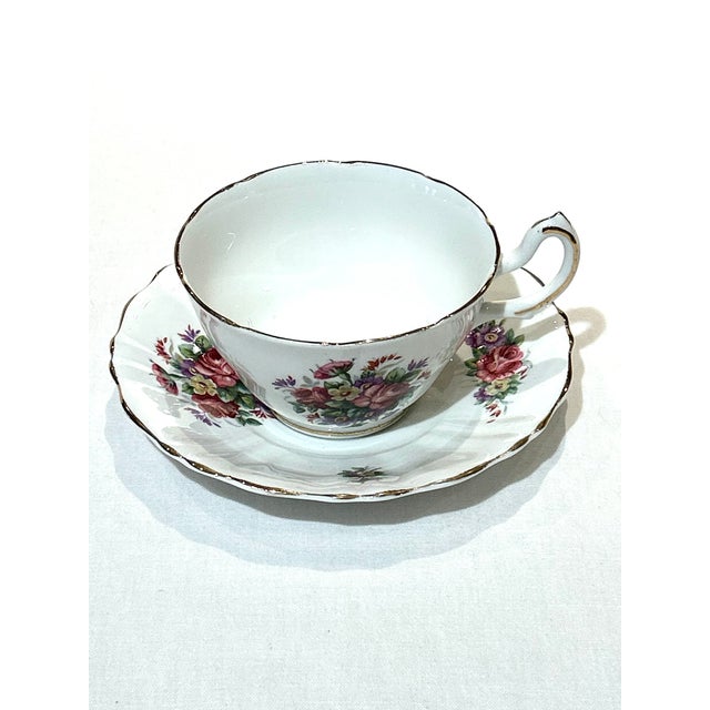 Cream Vintage Fine China Tea Cups and Saucers & 2 Sets Cream and Sugar - 6 pcs For Sale - Image 8 of 17