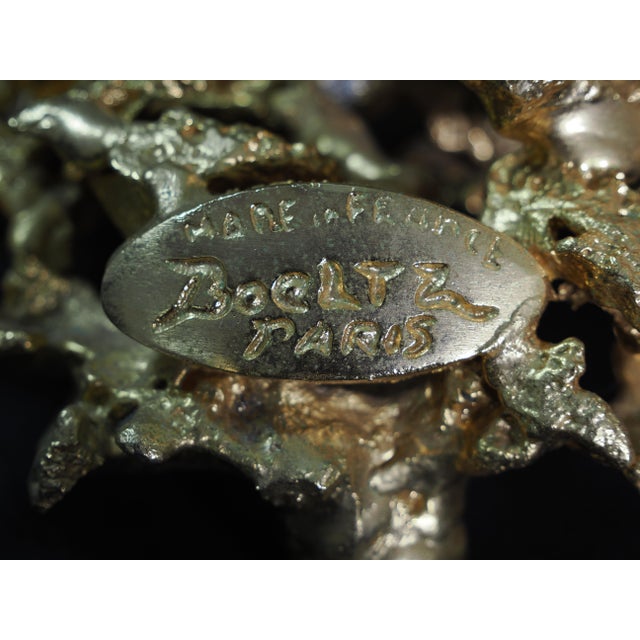 1970s French Gilt Bronze Clamshell and Crystal Sculpture by Claude Victor Boeltz For Sale - Image 9 of 15