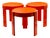Orange Plastic Nesting Tables by Prisunic, Holland, 1970s, Set of 3 For Sale
