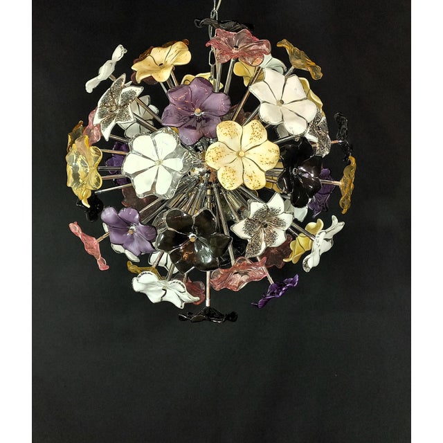 Vintage Sputnik Murano Glass Pendant in the style of Venini, Venice, Italy, 1970s For Sale - Image 6 of 11