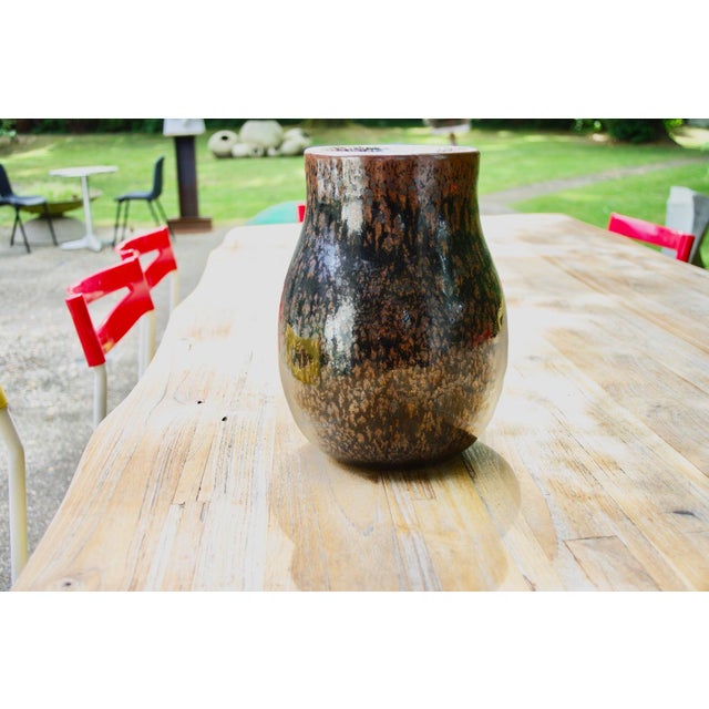 Large vase by Horst Kerstan for the Kandern studio, thick and velvety glaze mottled with black and brown, in perfect...