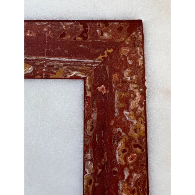 French Red and White Marble Center Dining Table, 1960 For Sale - Image 9 of 11