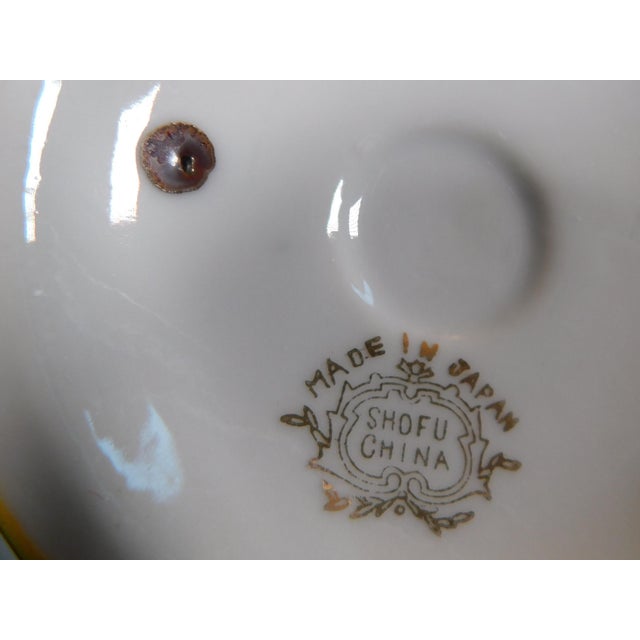 Ceramic 1970s Shofu Japan Footed Blue Teapot With Grapes and Raised Gold Trim For Sale - Image 7 of 7