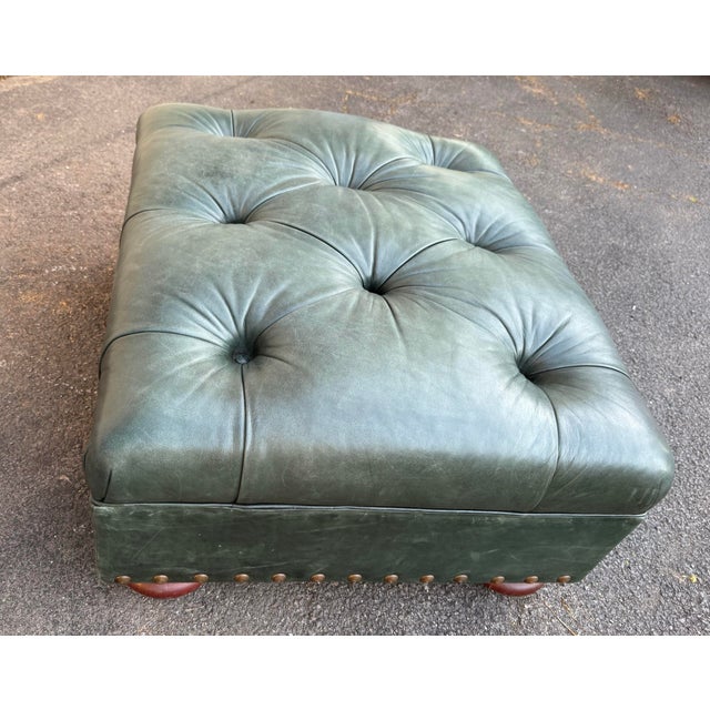 Ralph Lauren Leather Writer’s Chair and Ottoman For Sale - Image 9 of 11