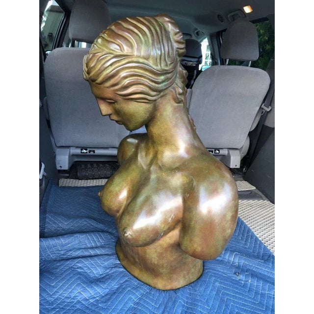 Figurative 1940s Life Size Signed Female Bronze Nude Sculpture by John DeStefano For Sale - Image 3 of 11