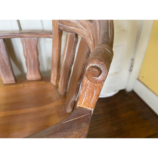 Vintage 1963 Attributed to A. Brandt Ranch Oak Rustic Captains Chair For Sale In New York - Image 6 of 11