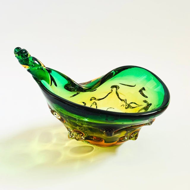 Mid-Century Modern Vintage Murano Art Glass Conch Shell Bowl For Sale - Image 3 of 12