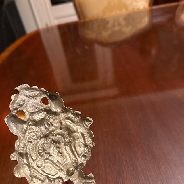 Mid 20th Century Ornate Brass Wall Hook For Sale - Image 4 of 4