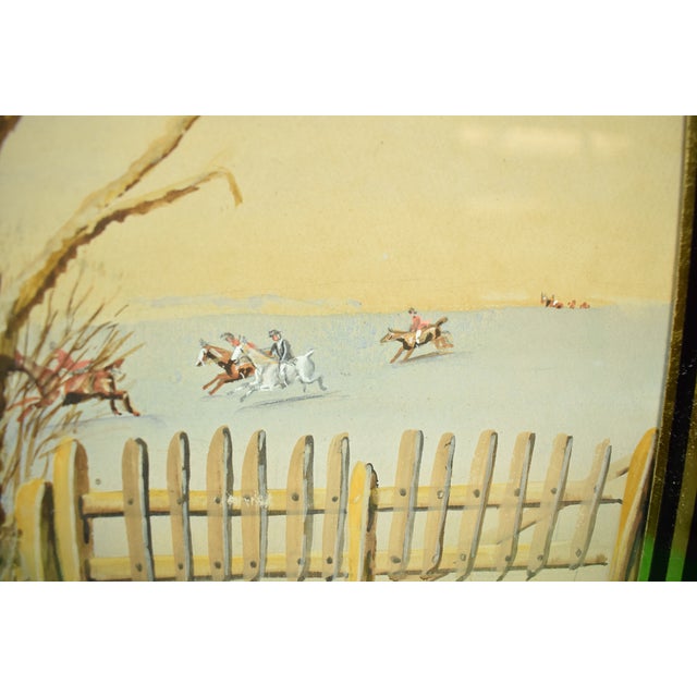 Huntsman Clearing Water Fence C1898 Gouache by H. W. Standing For Sale - Image 9 of 9