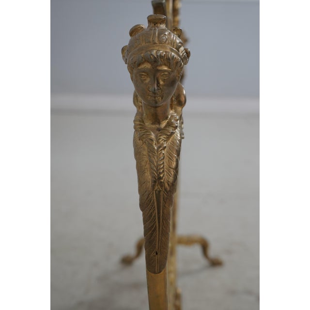 French Bronze Fireplace Screen W. Lady Face Mounts For Sale - Image 9 of 15