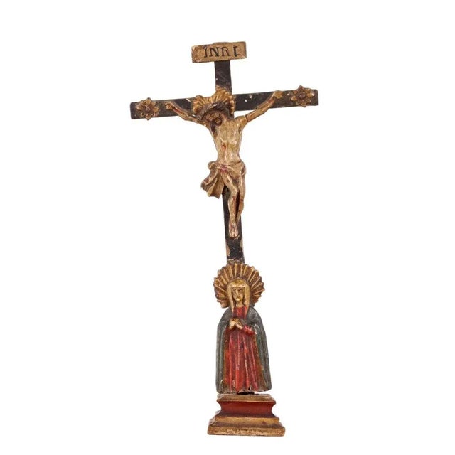 Carved and Lacquered Wood Crucifix For Sale - Image 11 of 11