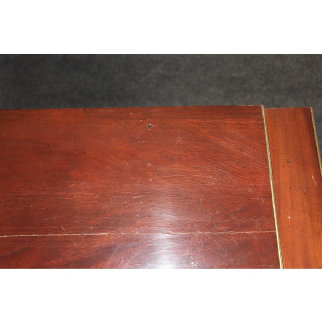 French Pair of Brass Mounted Flame Mahogany Russian Baltic Directoire Style Commodes For Sale - Image 3 of 14