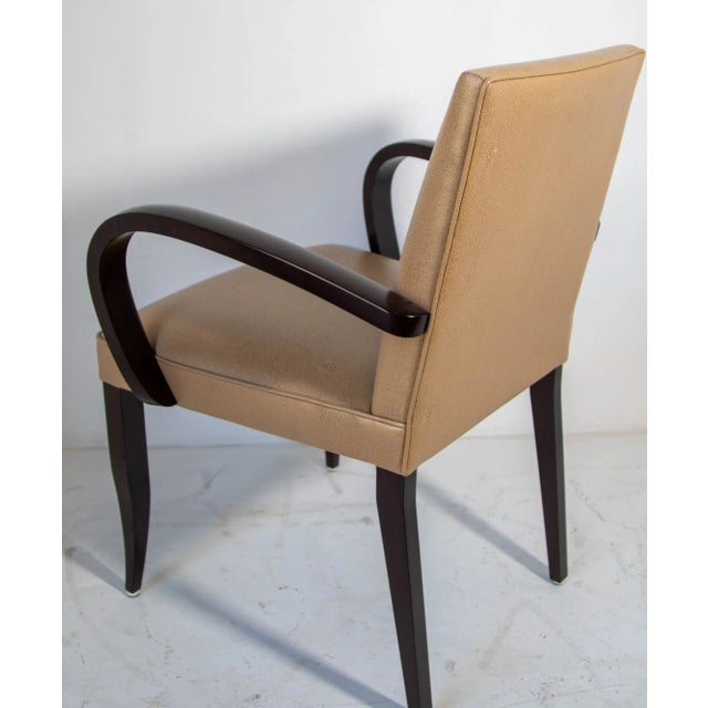 Dakota Jackson Leather Club Art Deco Style Pfm Armchair For Sale - Image 9 of 12