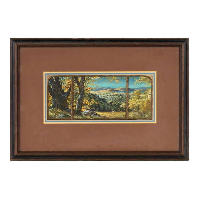Looking Out Over the Vineyards, Early 20th Century Landscape Panorama by California School For Sale