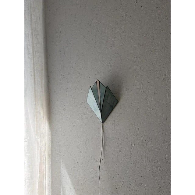 Vintage Stained Glass Wall Lamp, 1970s For Sale - Image 6 of 10