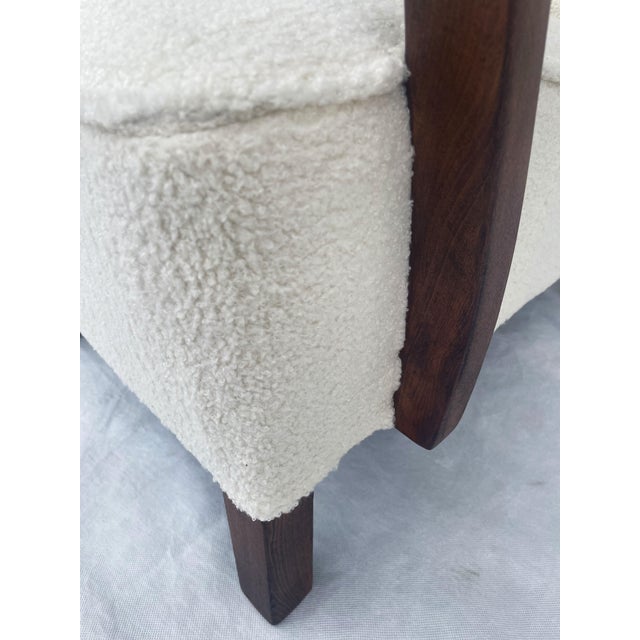Art Deco Armchair in Lamb's Bouclé by J. Halabala, 1920s For Sale - Image 15 of 18