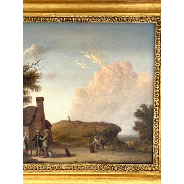 Wood 19th C English Sporting Landscape with Hunters & Dogs, by Edmund Bristow For Sale - Image 7 of 11