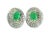 These huggie earrings are crafted in 18K white gold and feature 2 cabochon emeralds per earring , along with numerous...