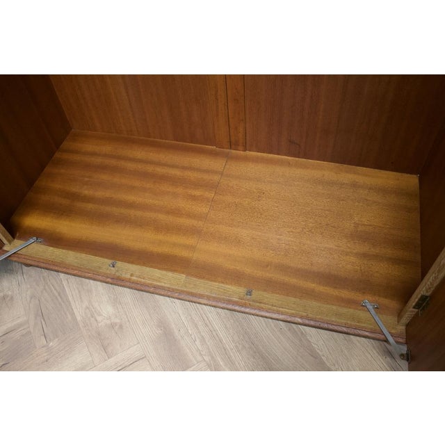 Mid-Century Limed Oak Triple Door Wardrobe, 1950s For Sale - Image 9 of 10