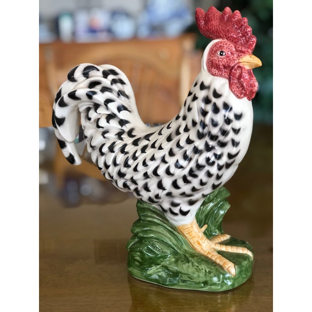 Vintage 1992 Fitz & Floyd Black Speckled Roosters- Set of 2 For Sale In Saint Louis - Image 6 of 7