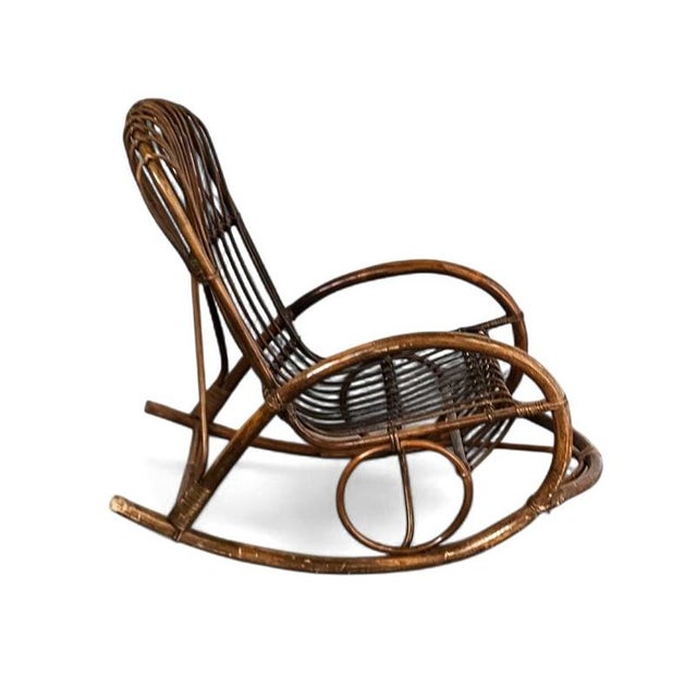 Wood Bentwood, Wicker and Rattan Rocking Chair by Rohé Noordwolde For Sale - Image 7 of 12
