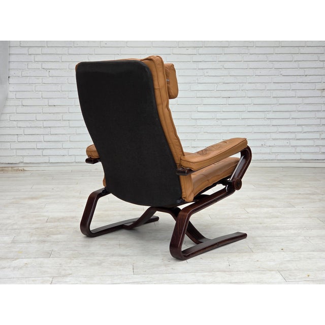Norwegian Leather and Bentwood Adjustable Lounge Chair, 1970s For Sale - Image 13 of 18