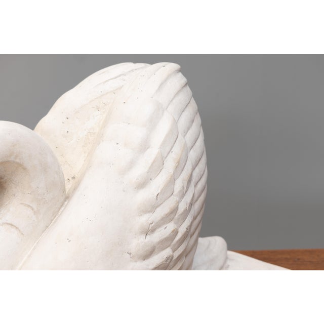 Paint Art Deco Swan Sculpture in Paint & Plaster, 1950s For Sale - Image 7 of 10