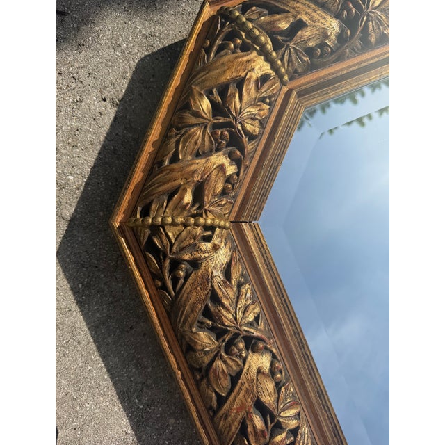 Vintage Italian Carved Fruit & Foliage Octagonal Mirror For Sale - Image 12 of 12