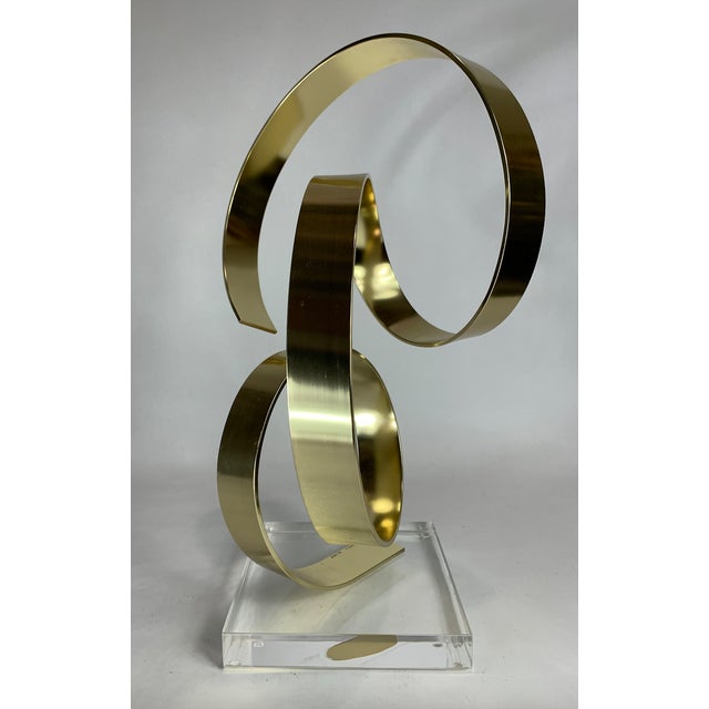 Late 20th Century Abstract Gold Aluminum Ribbon Sculpture by Dan Murphy For Sale - Image 9 of 9