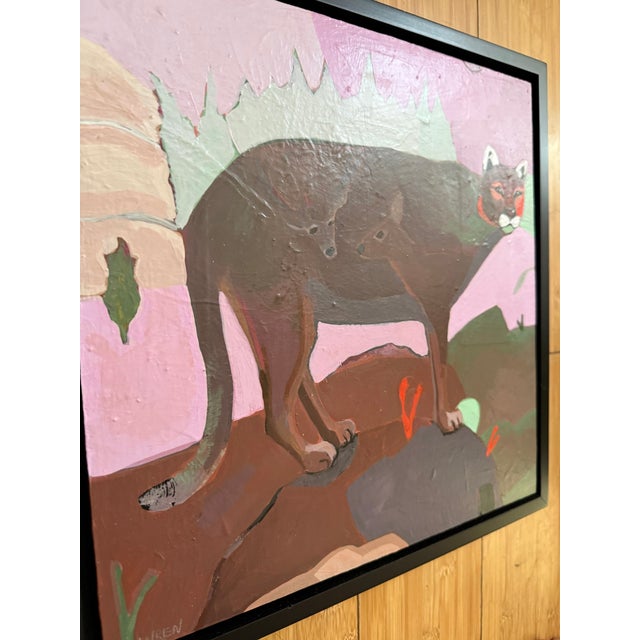 “Belly Full of Deer” Mountain Lion Painting by LWren Walraven For Sale - Image 14 of 14
