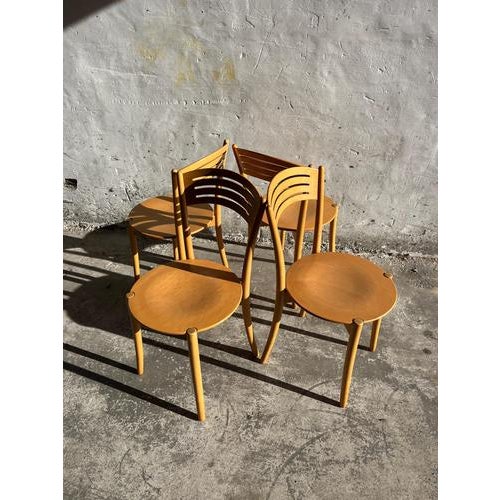 1980s Vintage Italian Bistro Dining Chairs, 1980s, Set of 4 For Sale - Image 5 of 8