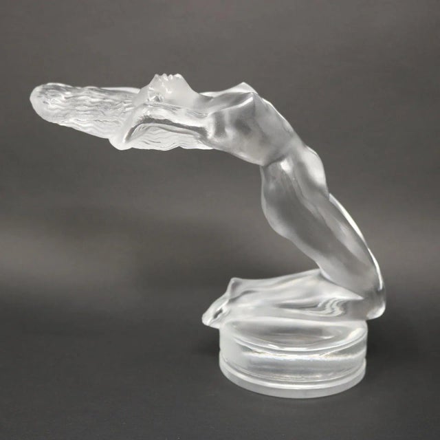 White Rene Lalique Glass Chrysis Car Mascot For Sale - Image 8 of 12