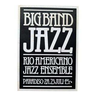 1970s Paradiso Jazz Concert Poster, Rio Americano Jazz Ensemble, Vintage, Amsterdam For Sale