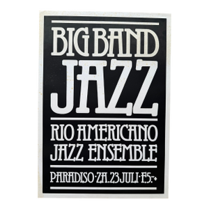 1970s Paradiso Jazz Concert Poster, Rio Americano Jazz Ensemble, Vintage, Amsterdam